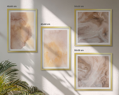 Polyptyque z cadres Aquarelles aux tons chauds sur toile