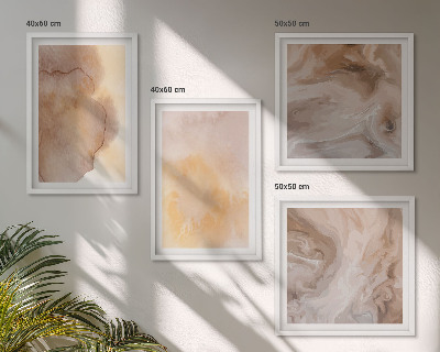 Polyptyque z cadres Aquarelles aux tons chauds sur toile
