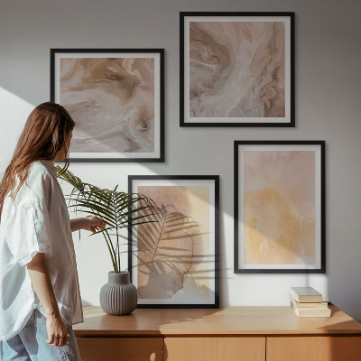 Polyptyque z cadres Aquarelles aux tons chauds sur toile