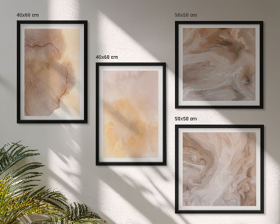 Polyptyque z cadres Aquarelles aux tons chauds sur toile