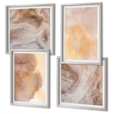 Polyptyque z cadres Aquarelles aux tons chauds sur toile