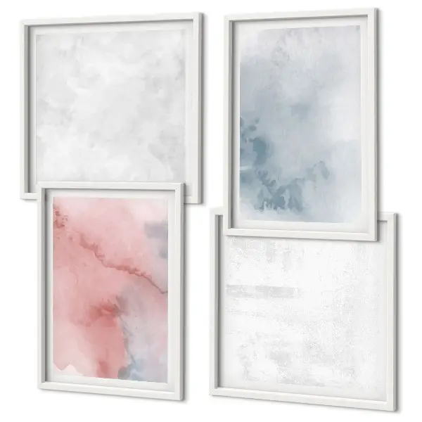 Textures aquarelle pastel ensemble de 4 tableaux