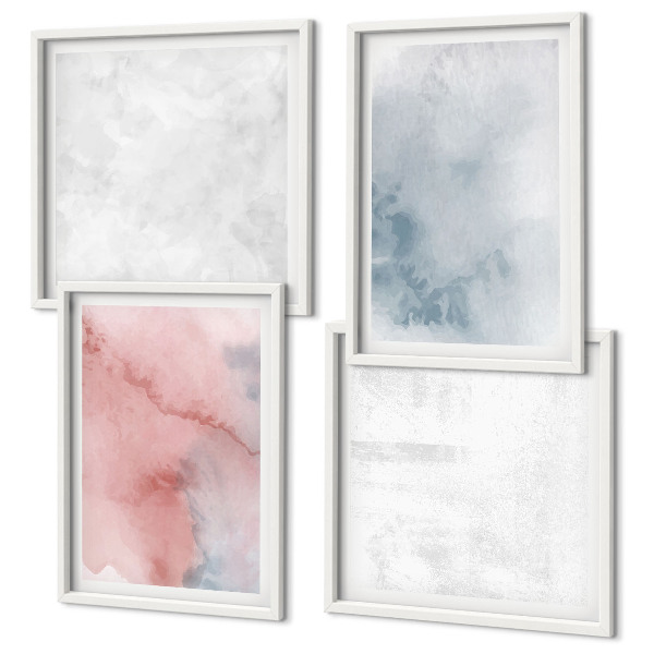 Ensemble de 4 tableaux Textures aquarelle pastel
