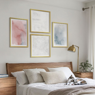 Ensemble de 4 tableaux Textures aquarelle pastel