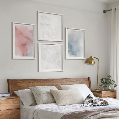 Ensemble de 4 tableaux Textures aquarelle pastel