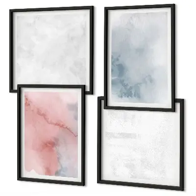 Textures aquarelle pastel ensemble de 4 tableaux