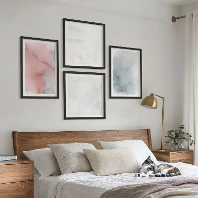 Textures aquarelle pastel ensemble de 4 tableaux