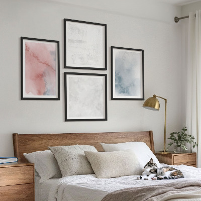 Ensemble de 4 tableaux Textures aquarelle pastel