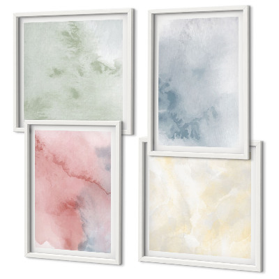Mur de tableaux Aquarelles aux couleurs pastel