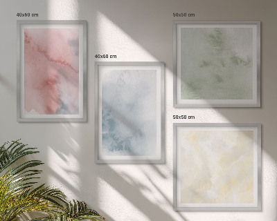 Mur de tableaux Aquarelles aux couleurs pastel