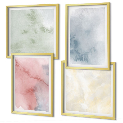 Mur de tableaux Aquarelles aux couleurs pastel