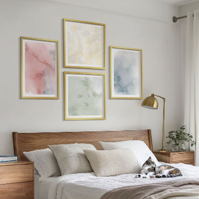 Mur de tableaux Aquarelles aux couleurs pastel