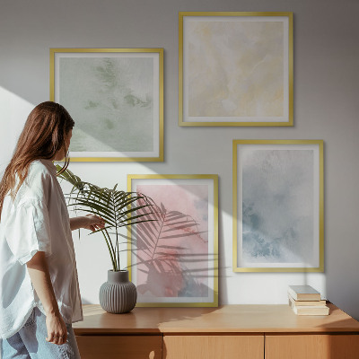 Mur de tableaux Aquarelles aux couleurs pastel