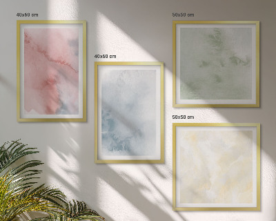 Mur de tableaux Aquarelles aux couleurs pastel