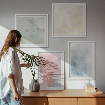 Mur de tableaux Aquarelles aux couleurs pastel