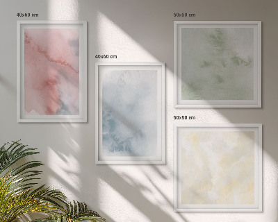 Mur de tableaux Aquarelles aux couleurs pastel