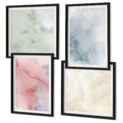 Mur de tableaux Aquarelles aux couleurs pastel