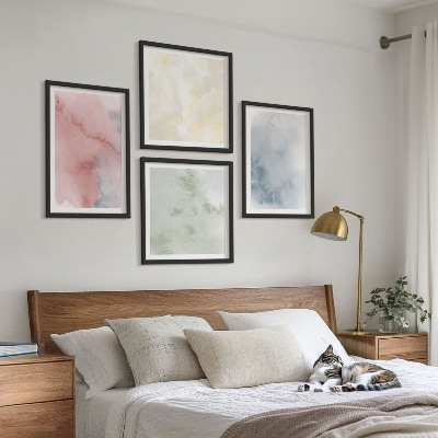 Mur de tableaux Aquarelles aux couleurs pastel