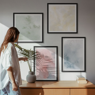 Mur de tableaux Aquarelles aux couleurs pastel