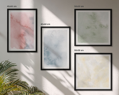 Mur de tableaux Aquarelles aux couleurs pastel