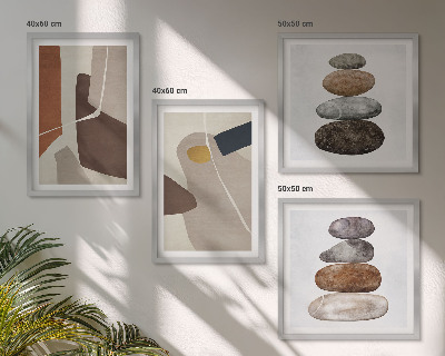 Ensemble de 4 tableaux Formes bohèmes abstraites