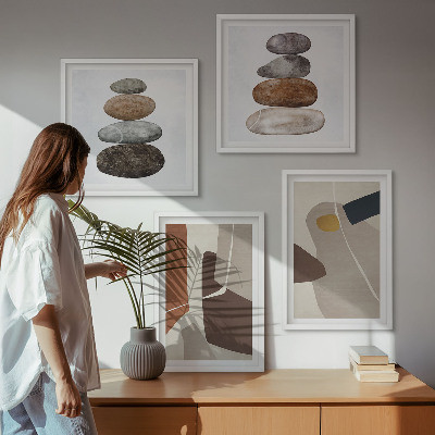 Ensemble de 4 tableaux Formes bohèmes abstraites