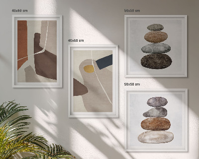 Ensemble de 4 tableaux Formes bohèmes abstraites