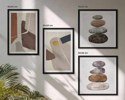 Ensemble de 4 tableaux Formes bohèmes abstraites