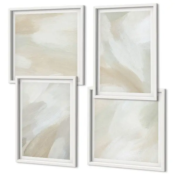 Mur de tableaux peinture abstraite sur toile réalisée au pinceau