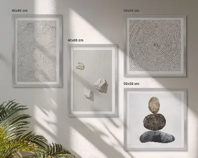 Peinture moderne sur grès polyptyque de 2 cadres