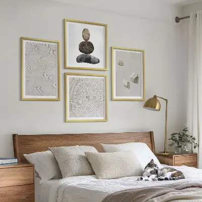 Peinture moderne sur grès polyptyque de 2 cadres