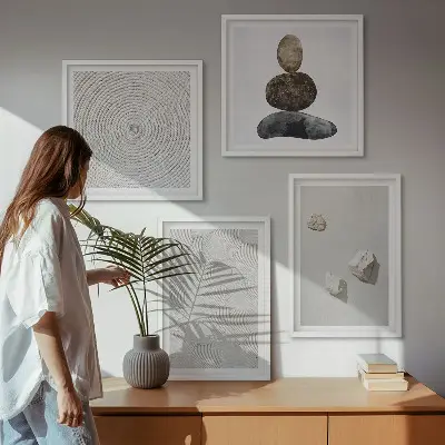 Peinture moderne sur grès polyptyque de 2 cadres
