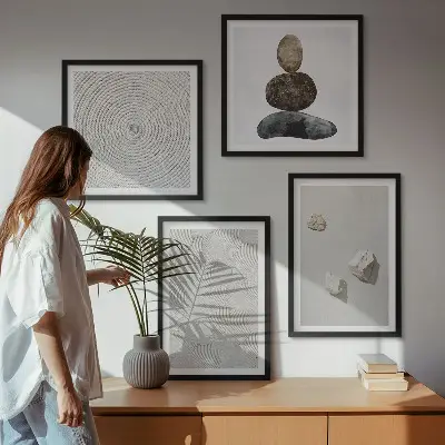 Peinture moderne sur grès polyptyque de 2 cadres