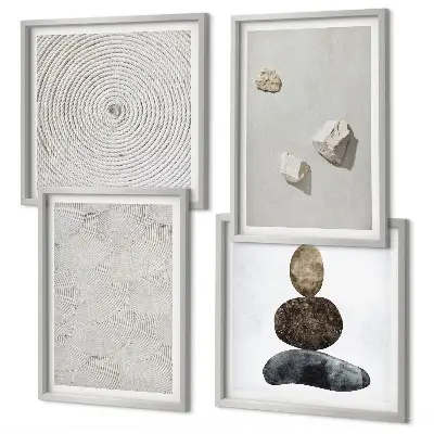 Peinture moderne sur grès polyptyque de 2 cadres