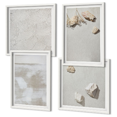 Ensemble de 4 tableaux Texture bohème de pierres de sable