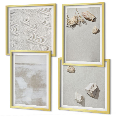 Ensemble de 4 tableaux Texture bohème de pierres de sable