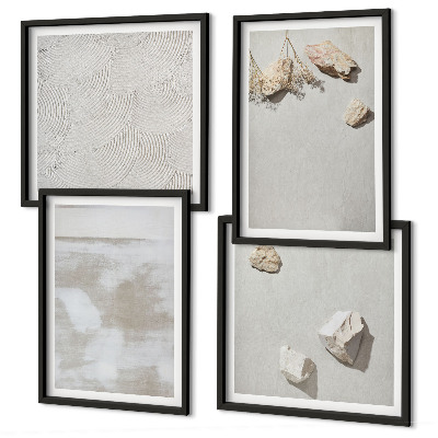 Ensemble de 4 tableaux Texture bohème de pierres de sable