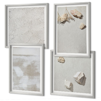 Ensemble de 4 tableaux Texture bohème de pierres de sable