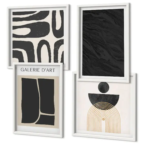 Formes abstraites en marbre ensemble de 4 tableaux