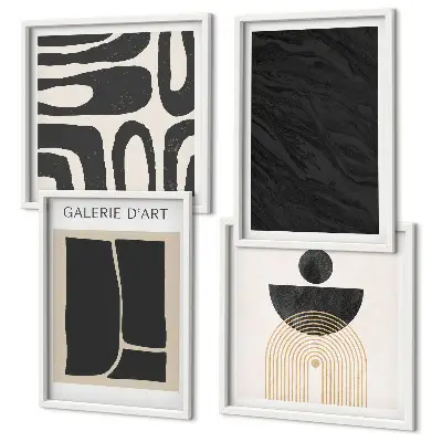 Formes abstraites en marbre ensemble de 4 tableaux