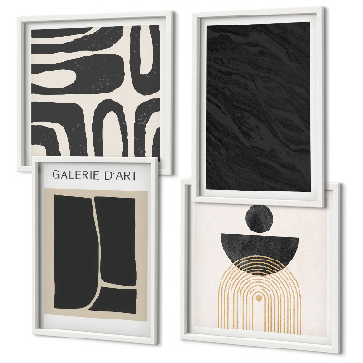 Ensemble de 4 tableaux Formes abstraites en marbre