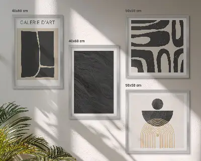 Formes abstraites en marbre ensemble de 4 tableaux