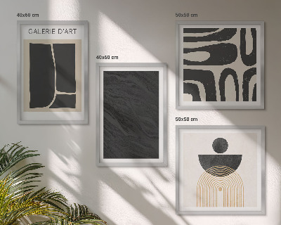 Ensemble de 4 tableaux Formes abstraites en marbre