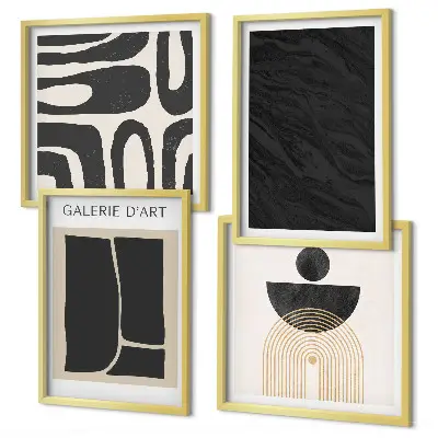Formes abstraites en marbre ensemble de 4 tableaux