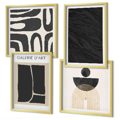 Ensemble de 4 tableaux Formes abstraites en marbre