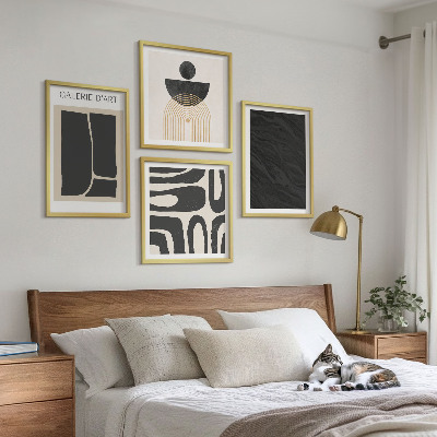 Ensemble de 4 tableaux Formes abstraites en marbre