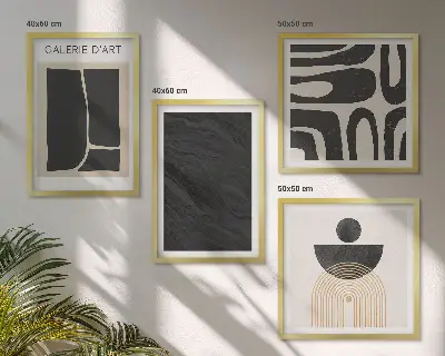 Formes abstraites en marbre ensemble de 4 tableaux