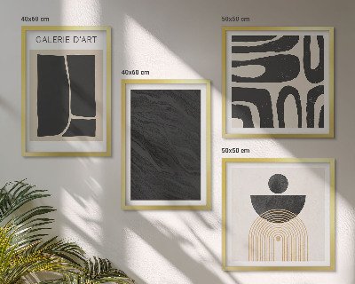 Ensemble de 4 tableaux Formes abstraites en marbre