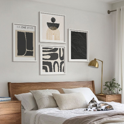 Ensemble de 4 tableaux Formes abstraites en marbre