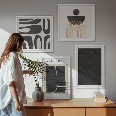Ensemble de 4 tableaux Formes abstraites en marbre